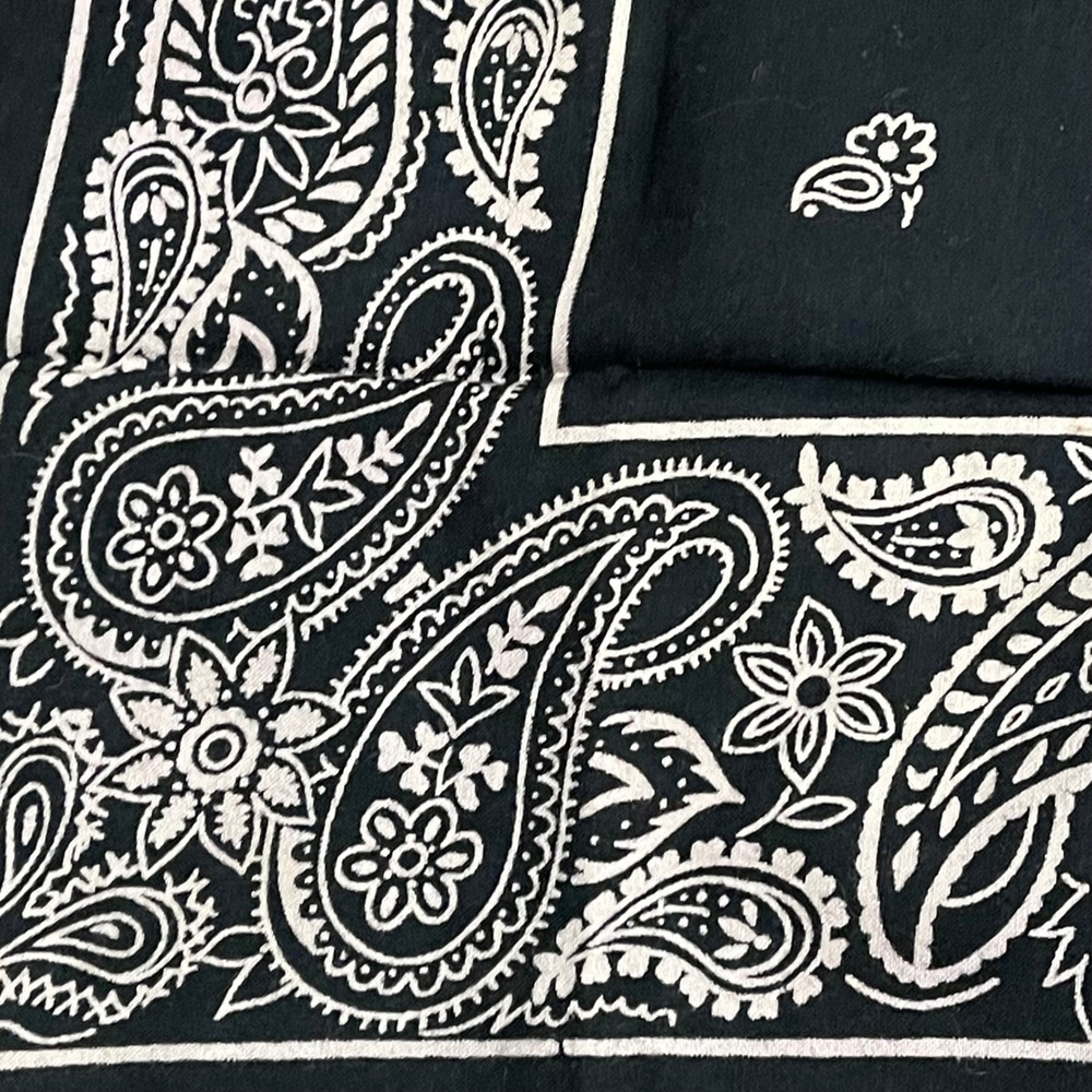 Black Pink Floral Paisley Fast Color 100% cotton 13962 Rave Festival Bandana